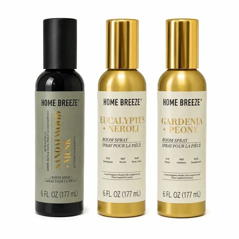 Home Breeze Luxury Room Spray 6oz Choose Scent Sandalwood Eucalyptus Peony